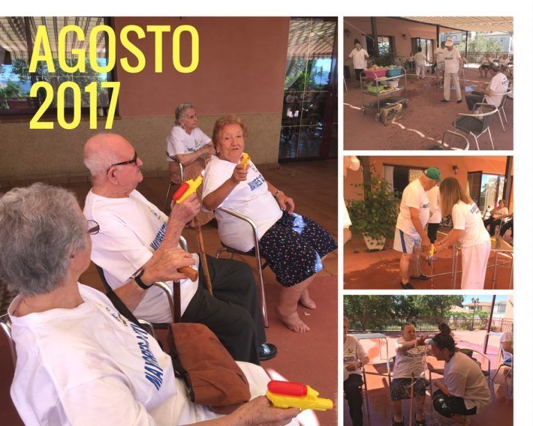 Fiesta de agua en la residencia